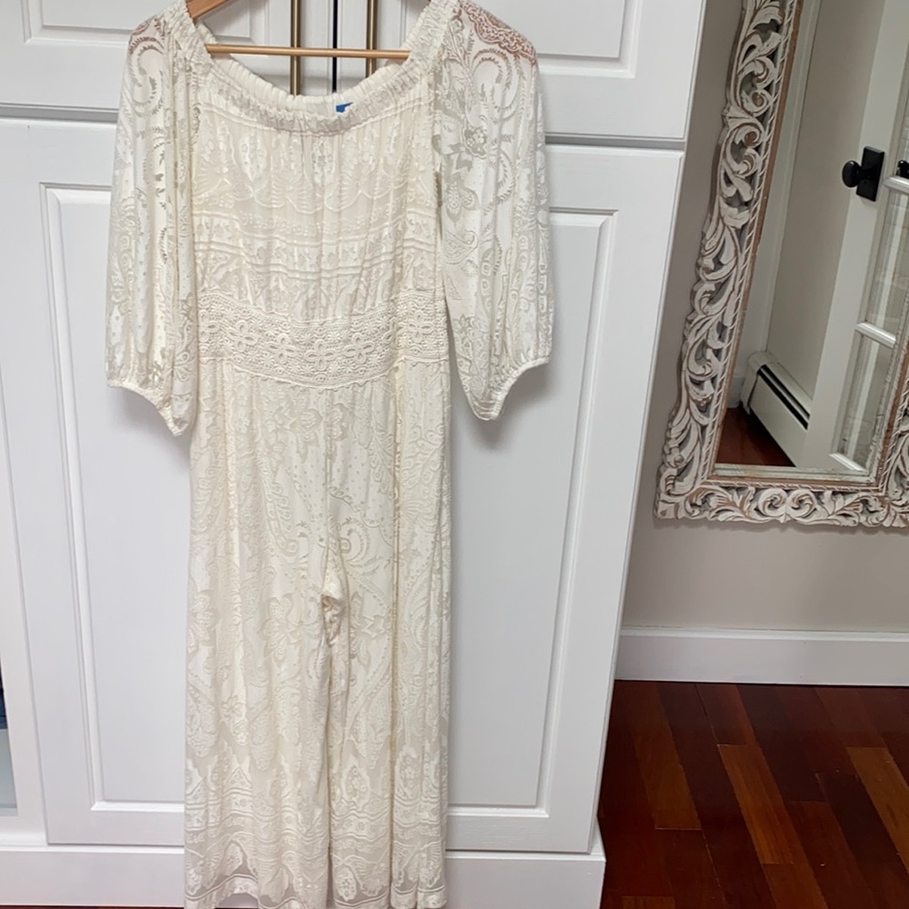 Women’s Anthropology Ivory Jumpsuit Size XS